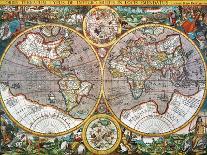 World Map, 1607-Pieter Van der Keere-Framed Giclee Print