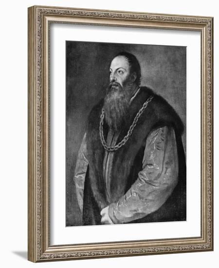 Pietro Aretino, Italian Author, Playwright, Poet and Satirist, C1548-1551-Titian (Tiziano Vecelli)-Framed Giclee Print