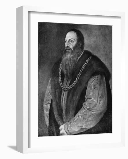 Pietro Aretino, Italian Author, Playwright, Poet and Satirist, C1548-1551-Titian (Tiziano Vecelli)-Framed Giclee Print