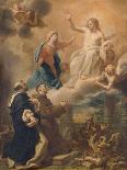 Saint Dominique et saint François implorant le Christ avec l'intercession de la Vierge-Pietro Bianchi-Premier Image Canvas