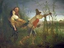 Garibaldi Carrying His Dying Anita Through the Swamps of Comacchio-Pietro Bouvier-Framed Giclee Print