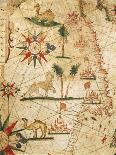 Nautical Chart of Northern Africa with Depiction of Animals-Pietro Giovanni Prunus-Giclee Print