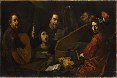 Lute Players and an Angel (Oil on Canvas)-Pietro Paolini-Framed Giclee Print