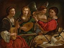 Lute Players and an Angel (Oil on Canvas)-Pietro Paolini-Framed Giclee Print