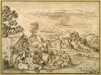 Landscape with Gypsies Bivouacking-Pietro Paolo Bonzi-Giclee Print