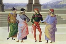 Detail From: the Marriage of the Virgin: Four Men, C. 1500-Pietro Vanucci Perugino-Mounted Giclee Print