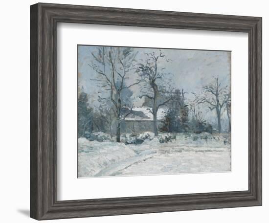 Piette's House at Montfoucault, Snow Effect, 1874-Camille Pissarro-Framed Giclee Print