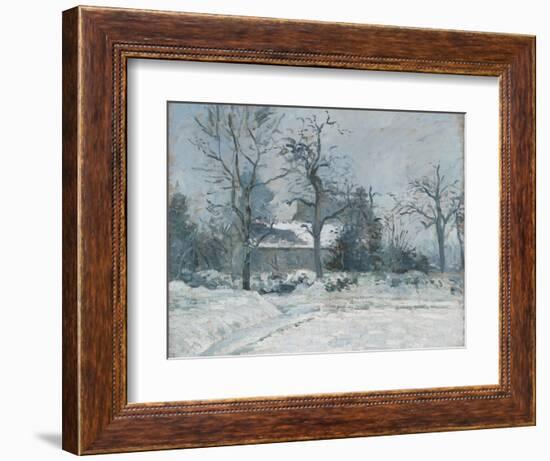 Piette's House at Montfoucault, Snow Effect, 1874-Camille Pissarro-Framed Giclee Print