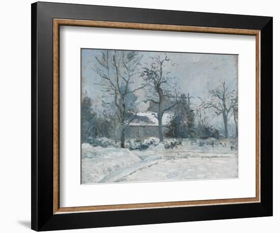 Piette's House at Montfoucault, Snow Effect, 1874-Camille Pissarro-Framed Giclee Print