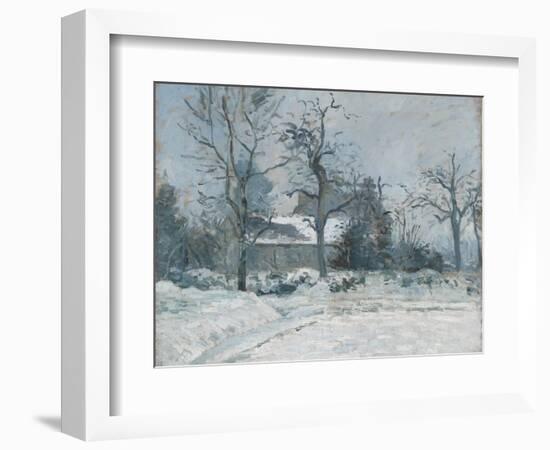 Piette's House at Montfoucault, Snow Effect, 1874-Camille Pissarro-Framed Giclee Print