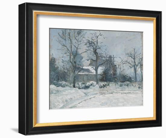 Piette's House at Montfoucault, Snow Effect, 1874-Camille Pissarro-Framed Giclee Print