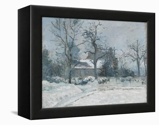 Piette's House at Montfoucault, Snow Effect, 1874-Camille Pissarro-Framed Premier Image Canvas