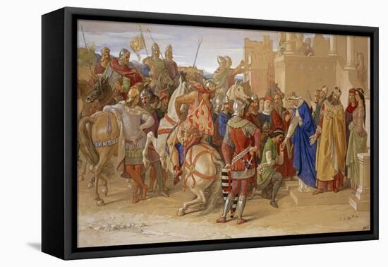 Piety: the Knights of the round Table about to Depart in Quest of the Holy Grail, 1849 (W/C & Bodyc-William Dyce-Framed Premier Image Canvas