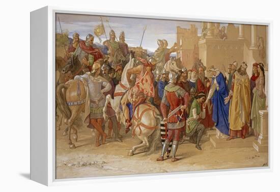 Piety: the Knights of the round Table about to Depart in Quest of the Holy Grail, 1849 (W/C & Bodyc-William Dyce-Framed Premier Image Canvas
