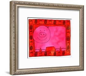 Pig and Apples, 2003-Julie Nicholls-Framed Giclee Print