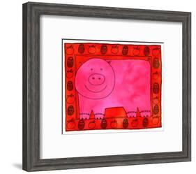 Pig and Apples, 2003-Julie Nicholls-Framed Giclee Print