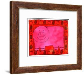 Pig and Apples, 2003-Julie Nicholls-Framed Giclee Print