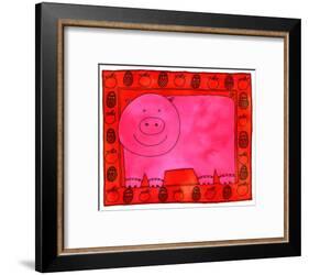 Pig and Apples, 2003-Julie Nicholls-Framed Giclee Print