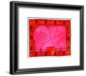 Pig and Apples, 2003-Julie Nicholls-Framed Giclee Print