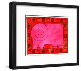 Pig and Apples, 2003-Julie Nicholls-Framed Giclee Print