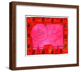 Pig and Apples, 2003-Julie Nicholls-Framed Giclee Print