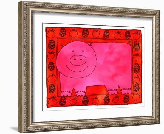 Pig and Apples, 2003-Julie Nicholls-Framed Giclee Print