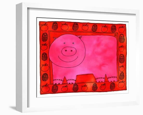 Pig and Apples, 2003-Julie Nicholls-Framed Giclee Print