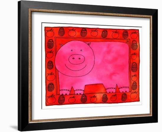 Pig and Apples, 2003-Julie Nicholls-Framed Giclee Print