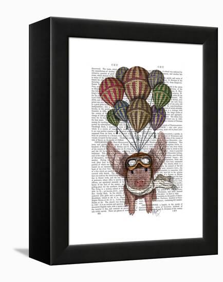 Pig and Balloons-Fab Funky-Framed Stretched Canvas