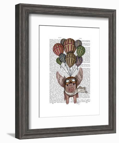 Pig and Balloons-Fab Funky-Framed Art Print