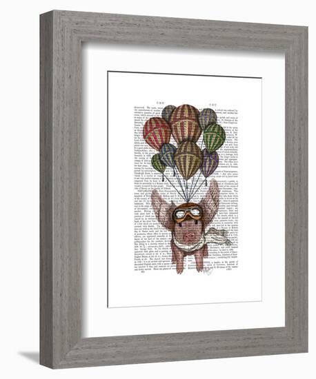 Pig and Balloons-Fab Funky-Framed Art Print