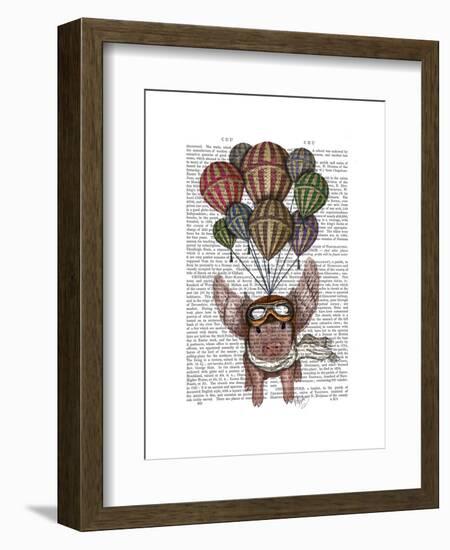 Pig and Balloons-Fab Funky-Framed Art Print