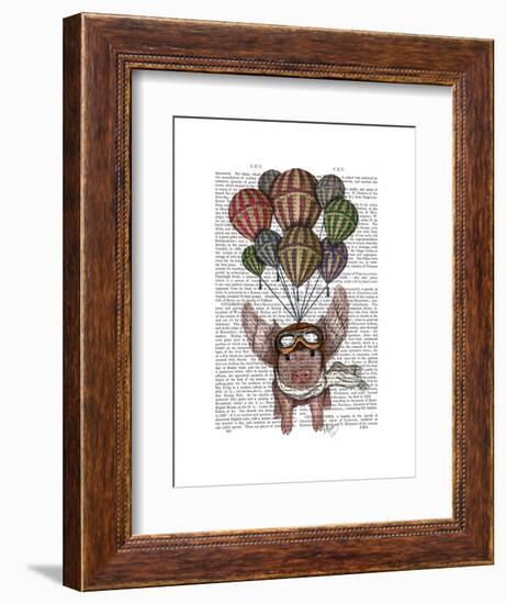 Pig and Balloons-Fab Funky-Framed Art Print