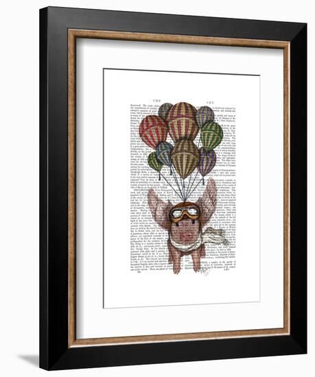 Pig and Balloons-Fab Funky-Framed Art Print