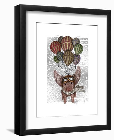 Pig and Balloons-Fab Funky-Framed Art Print