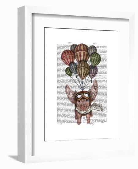 Pig and Balloons-Fab Funky-Framed Art Print