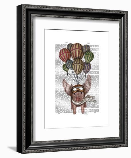 Pig and Balloons-Fab Funky-Framed Art Print