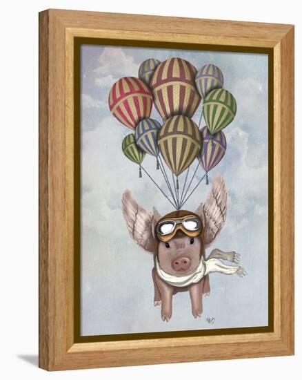 Pig and Balloons-Fab Funky-Framed Stretched Canvas