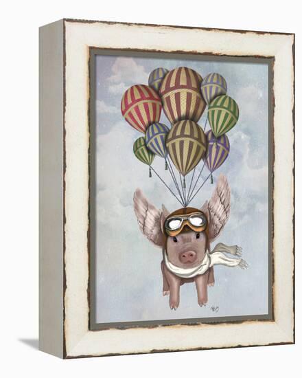 Pig and Balloons-Fab Funky-Framed Stretched Canvas