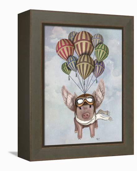 Pig and Balloons-Fab Funky-Framed Stretched Canvas