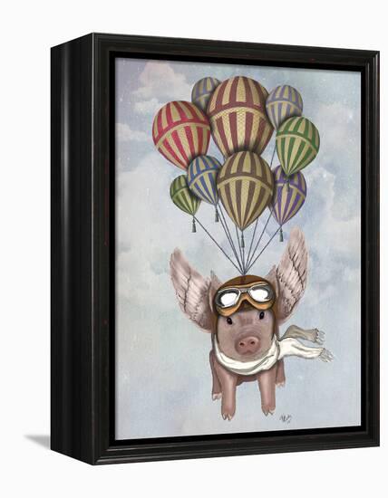 Pig and Balloons-Fab Funky-Framed Stretched Canvas