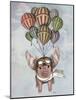 Pig and Balloons-Fab Funky-Mounted Art Print