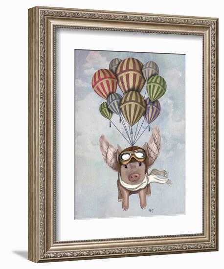 Pig and Balloons-Fab Funky-Framed Premium Giclee Print