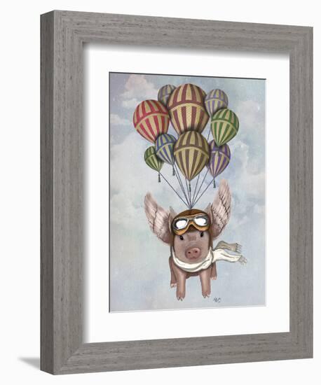 Pig and Balloons-Fab Funky-Framed Premium Giclee Print