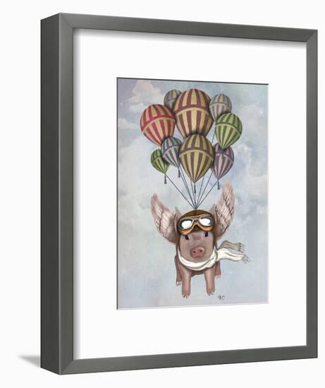 Pig and Balloons-Fab Funky-Framed Premium Giclee Print