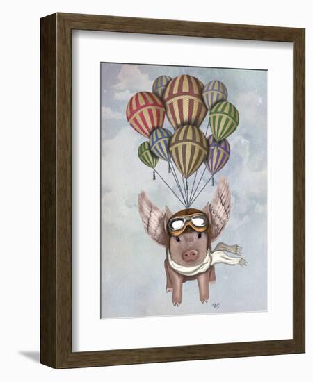 Pig and Balloons-Fab Funky-Framed Premium Giclee Print