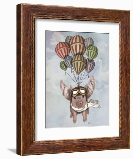 Pig and Balloons-Fab Funky-Framed Premium Giclee Print