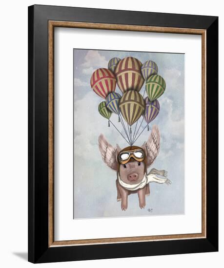 Pig and Balloons-Fab Funky-Framed Premium Giclee Print