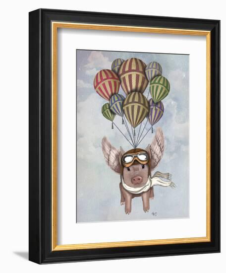 Pig and Balloons-Fab Funky-Framed Premium Giclee Print