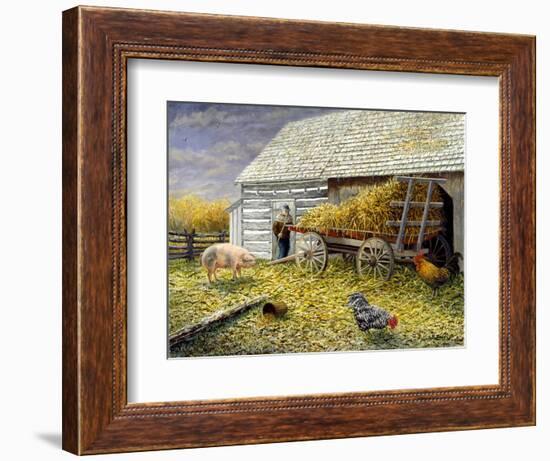 Pig and Chickens-Kevin Dodds-Framed Giclee Print